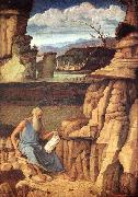 BELLINI, Giovanni St Jerome Reading in the Countryside France oil painting artist